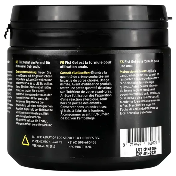 BUTTR Fisting Gel - auf Wasserbasis, 500ml Gleitvergnügen