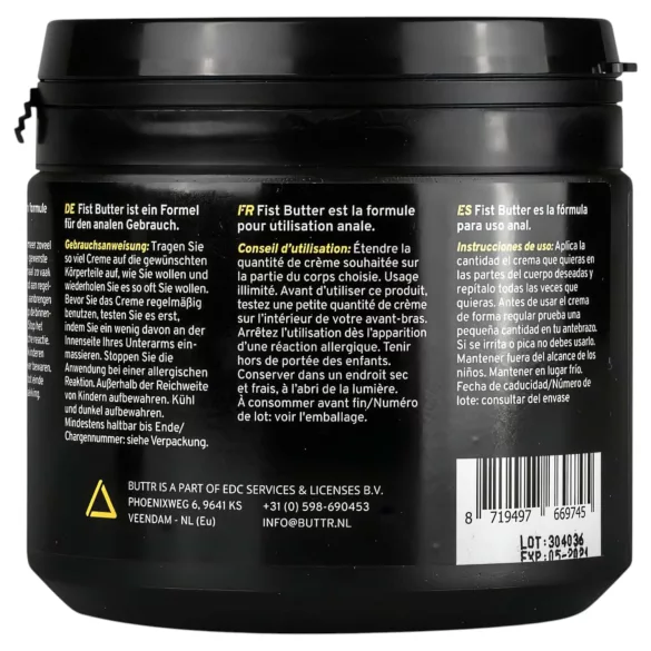 BUTTR Fisting Butter - anale Fisting‑Gleitmittelcreme (500 ml)
