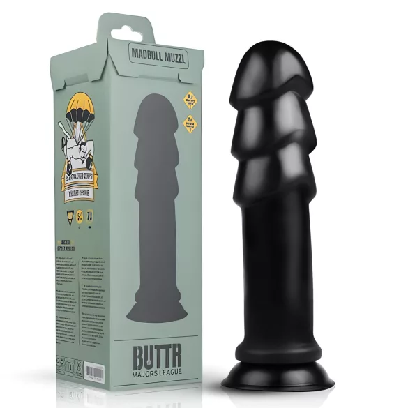 BUTTR Madbull Muzzl - Saugnapf-Dildo (schwarz)