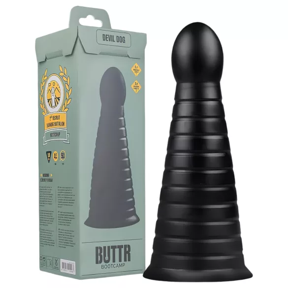 BUTTR Devil Dog - Saugnapf-Dildo (schwarz)
