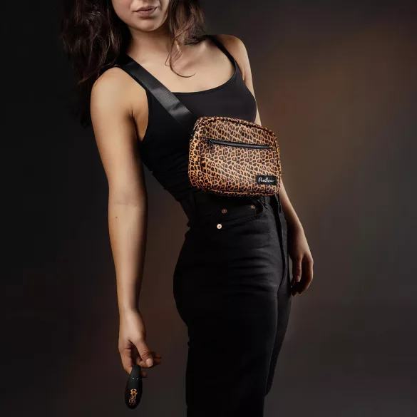 Panthra Zuna - wasserdichter Paarvibrator, USB (Leopard-Schwarz)