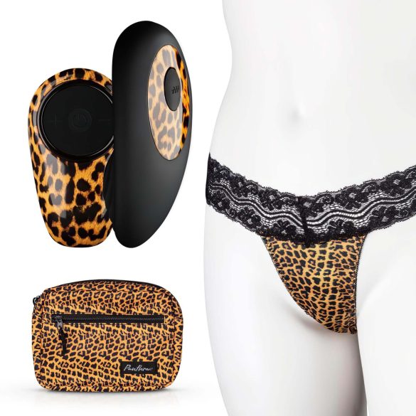 Panthra Tania - vibrierender Slip (Leoparden-schwarz)