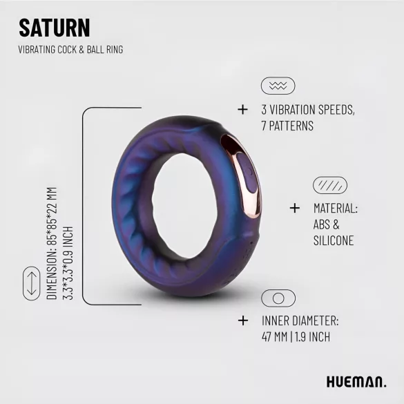 Hueman Saturn - Akku Penisring vibrierend & wasserdicht (Lil Hueman Saturn - Akku Penisring vibrierend & wasserdicht (Lil