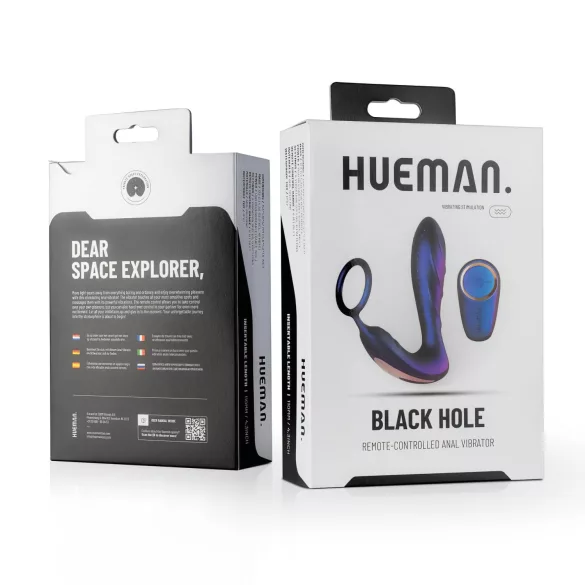 Hueman Black Hole - Analvibrator mit Penisring (lila)