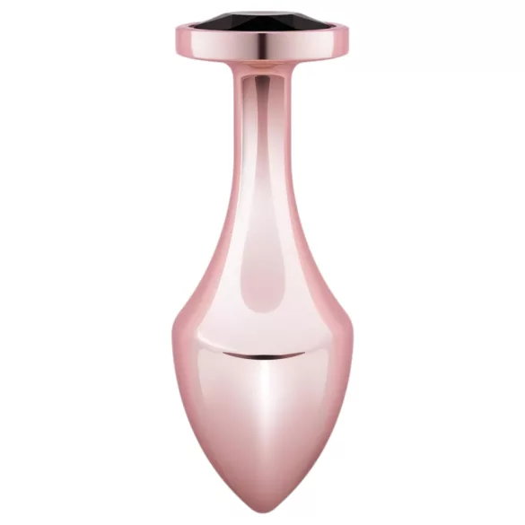 Rosy Gold Butt Plug - Analplug mit schwarzem Stein (Roségold)