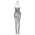 Christine - Blumenmuster Netz Overall - Schwarz - XS-L