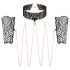 Rosy Gold - Halsband und Handfesseln (Schwarz)
