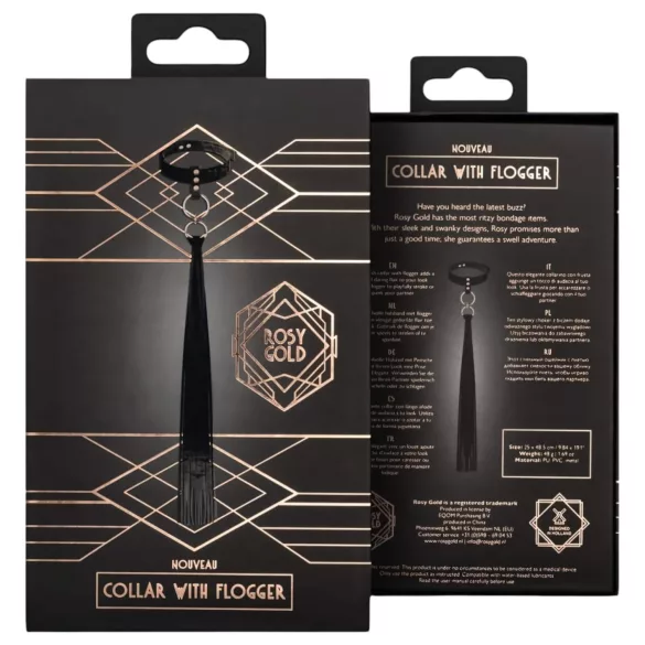 Rosy Gold - Halsband und Peitsche (schwarz)