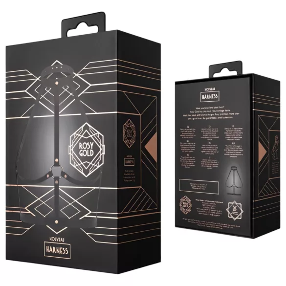 Rosy Gold - Körperharness (schwarz-roségold)