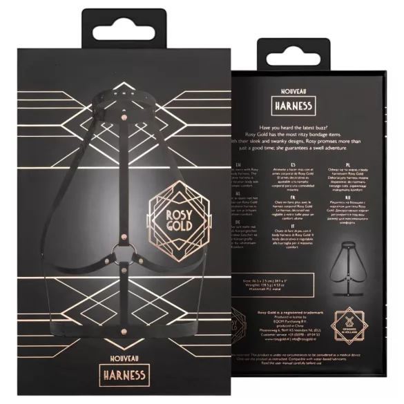 Rosy Gold - Körperharness (schwarz-roségold)