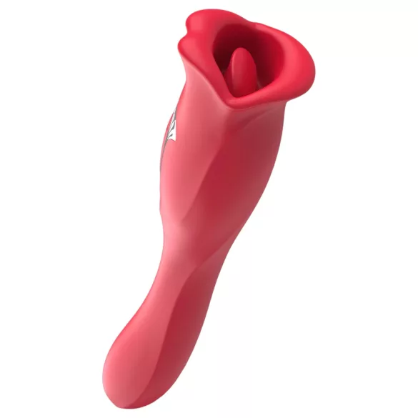 Teazers - doppelseitiger Vibrator mit zungenförmigem Klitorisstimulator (rot)