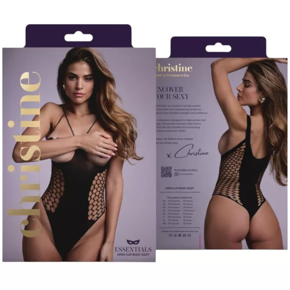 Christine - offener Body (schwarz) - S-L