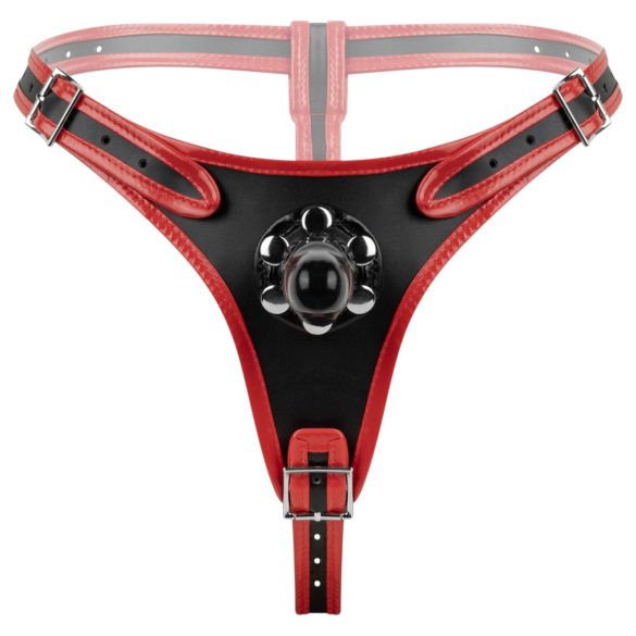 Easytoys - Strap-On Slip mit Dreifach-Dildo (Schwarz)