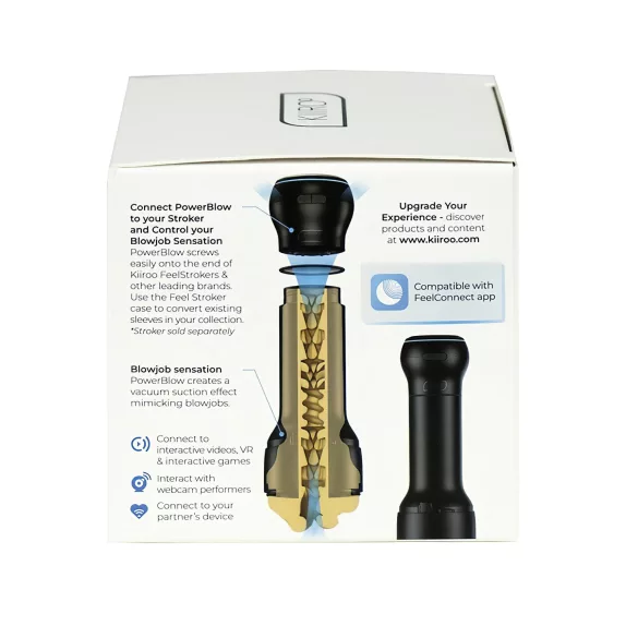 Kiiroo PowerBlow - Masturbator mit Saug- und Smart-Zubehör (schwarz)