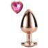 Gleaming Love - Aluminium Anaplug mit Herzstein (Roségold)