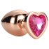 Gleaming Love - Aluminium Anaplug mit Herzstein (Roségold)