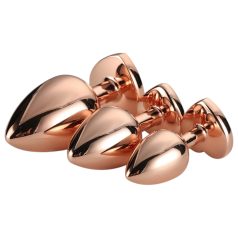Gleaming Love - Herz-Analplug-Set rosegold (3-teilig)
