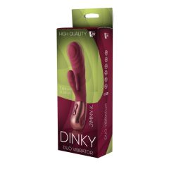   Dinky Jimmy K. Duo - Akkubetriebener Vibrator mit Klitorisarm (Burgunderrot)