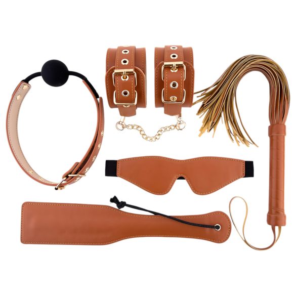 Blaze Elite - 5-teiliges BDSM-Set (Cognac)