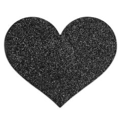   Bijoux Indiscrets Flash - funkelndes Herz Nippel-Aufkleber (schwarz)