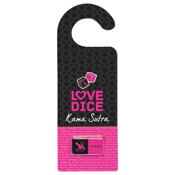 Sex-Würfel Set mit Türhänger (Schwarz-Pink)