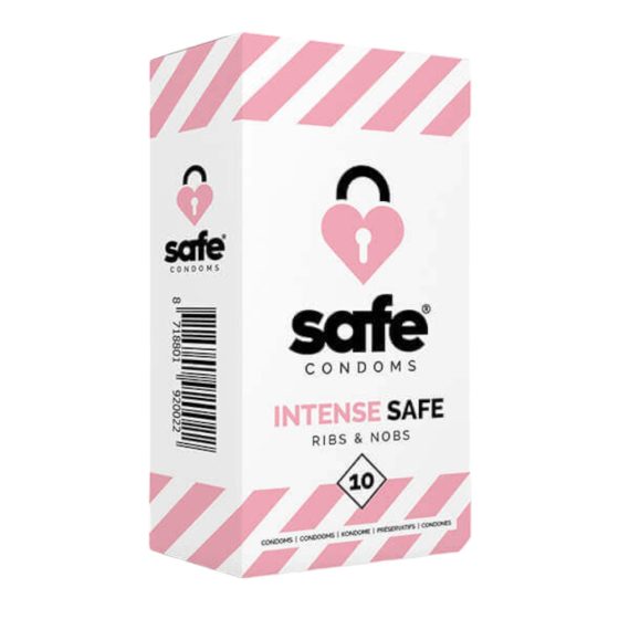 SAFE Intense Safe - gerippte und gepunktete Kondome (10 Stück)