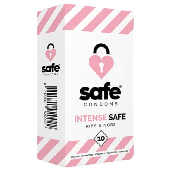 SAFE Intense Safe - gerippt-gepunktetes Kondom (10 Stk)
