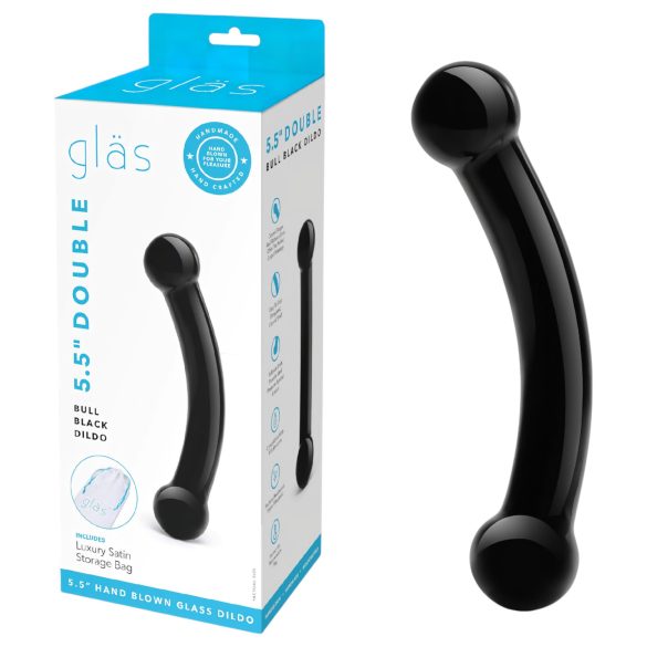 / GLAS - Glas Doppeldildo (schwarz)