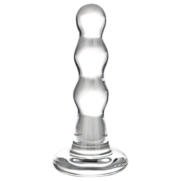 GLAS - Wellen Glas Anal-Dildo (transparent)