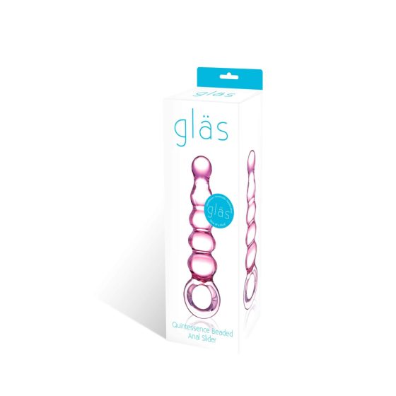 GLAS - Glas-Analkette Dildo (rosa)