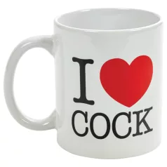 Ich liebe Schwänze - Becher, erotisches Geschenk (weiß)