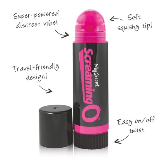Schreiender Lippenbalsam - Lippenstift Vibrator (Schwarz-Pink)