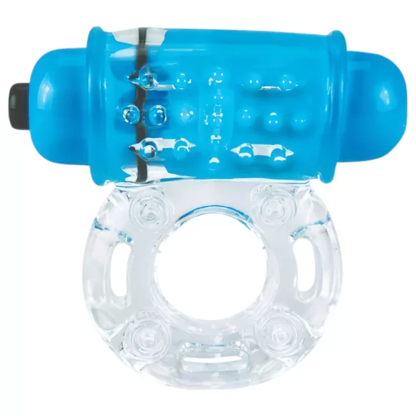 Screaming Color Pop - vibrierender Penisring (transparent-blau)