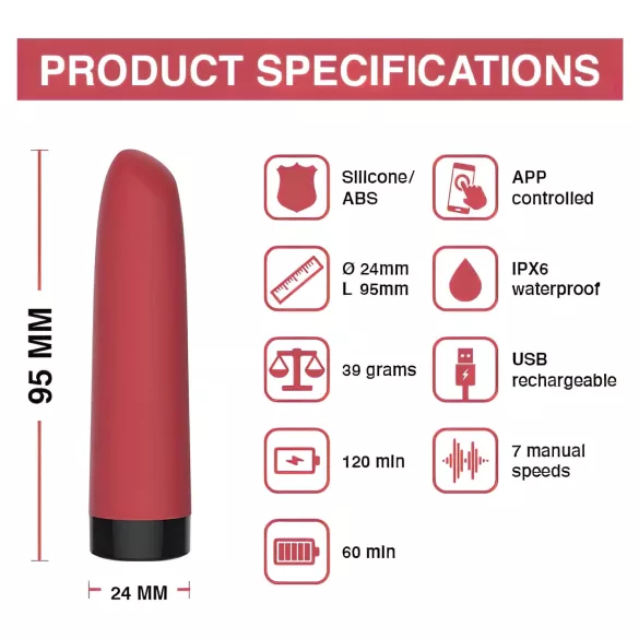 Magic Motion Awaken - smarter, kleiner Akku-Mini-Vibrator (rot)