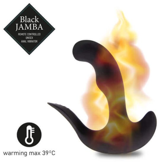 FEELZTOYS Black Jamba - akkubetriebener, funkgesteuerter, beheizter Analvibrator (schwarz)