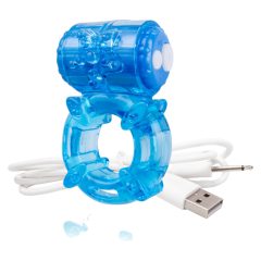   Screaming O BigO - batteriebetriebener, sternförmiger, vibrierender Penisring (blau)