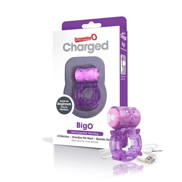 Screaming O BigO - Wiederaufladbarer, vibrierender Penisring (Lila)