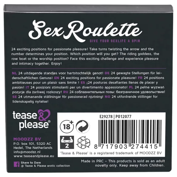 Sex-Roulette Kama Sutra - erotisches Spiel (10 Sprachen)