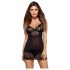 Obsessive Alluria - Spitzen-Nachthemd und Tanga (schwarz)