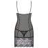 Obsessive Alluria - Spitzen-Nachthemd und Tanga (schwarz)