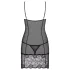 Obsessive Alluria - Spitzen-Nachthemd und Tanga (schwarz) - L/XL