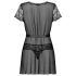 Obsessive Alluria - Spitzenmantel und String (Schwarz) - L/XL