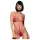 Obsessive Luiza - roter Body mit Tulpenmuster und Trägern (S/M)