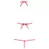 Obsessive Luiza - roter Body mit Tulpenmuster und Trägern (S/M)