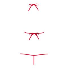 Obsessive Luiza - Tulpenmuster Body mit Trägern - Rot (S/M)