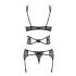 Obsessive Frivolla - pikante Spitzen-Dessous Set (schwarz) - L/XL