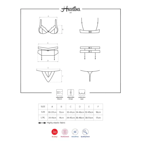 Obsessive Heartina - Dessous-Set (Rot)