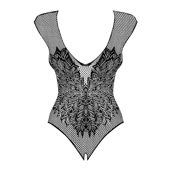 Obsessive B112 - Engelsflügel Netz-Body (schwarz) - XL/XXL