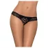 Obsessive Miamor - Steinverzierte, offene Damen-Spitzenstring (schwarz) - L/XL
