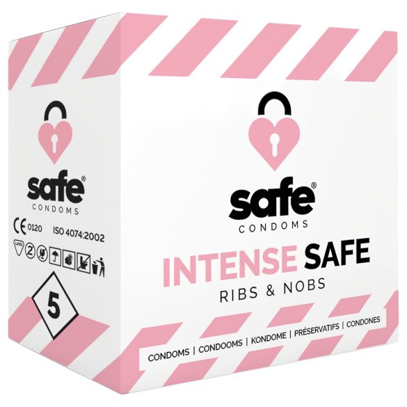 SAFE Intense Safe - Gerippte & Geporte Kondome (5 Stk)